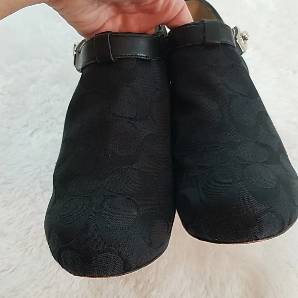 Coach Delilah Sz 8 Blk Signature Platform Booties - Picture 5 of 8